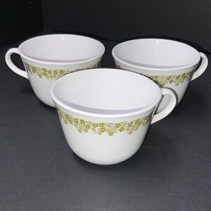 Set of 3, Corelle Spring Blossom, Crazy Daisy Tea Coffee Cups with Handles